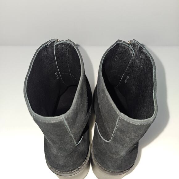 NEW Paige Brianne Ankle Boot Womens 9.5 Black Suede Platform Lug Sole Heeled - Picture 10 of 14